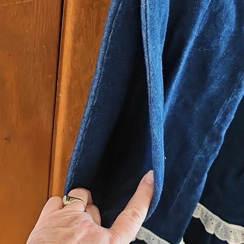 Hand Sewn Vintage Denim Skit With Eyelet Details - Picture 6 of 12